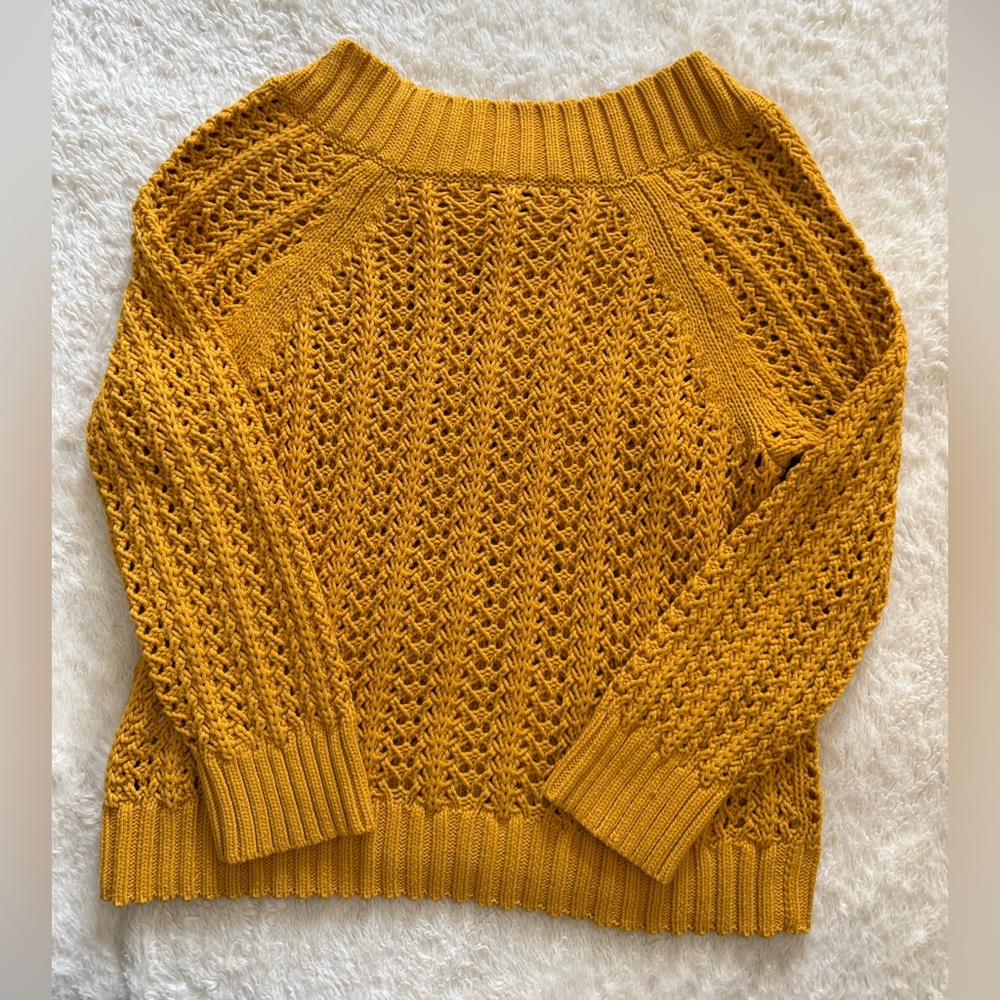 J. Crew Mustard Cable Knit Sweater